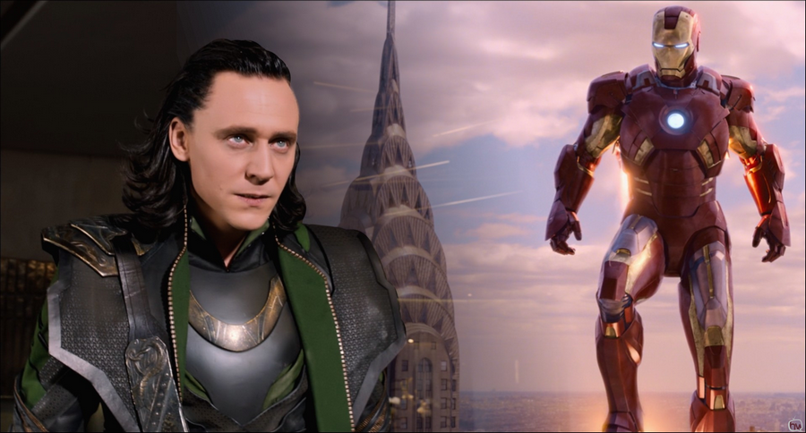 Loki face à Iron Man dans le film MARVEL Avengers